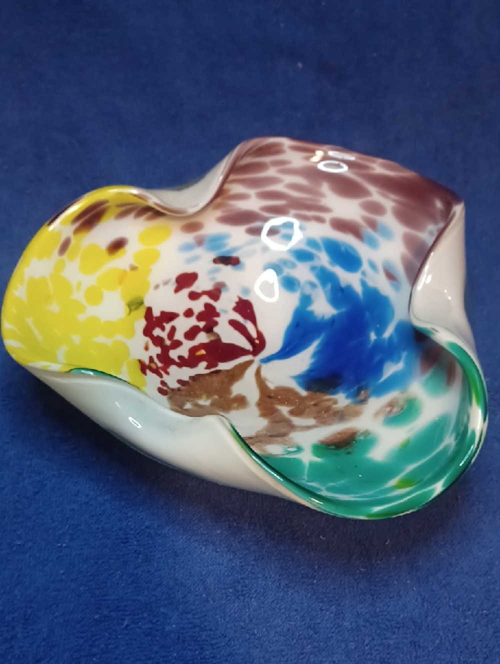 Vintage Murano Art Splatter Art Glass